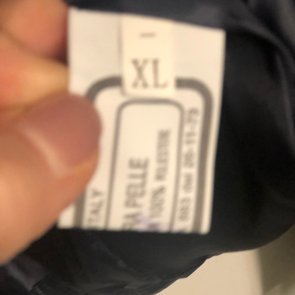 Like New Genuine Italian Leather Navy Blue Jacket European Xl ( us 8) - Picture 4 of 4